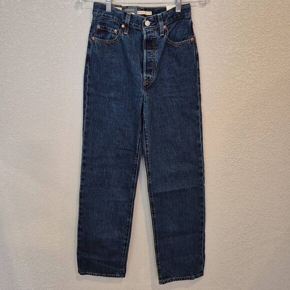 Levi's Premium Ribcage Straight Ankle Jeans Size 25 - Picture 1 of 10